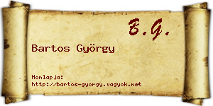 Bartos György névjegykártya