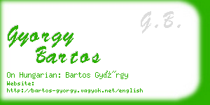 gyorgy bartos business card